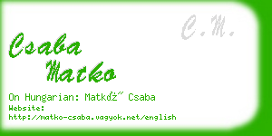 csaba matko business card